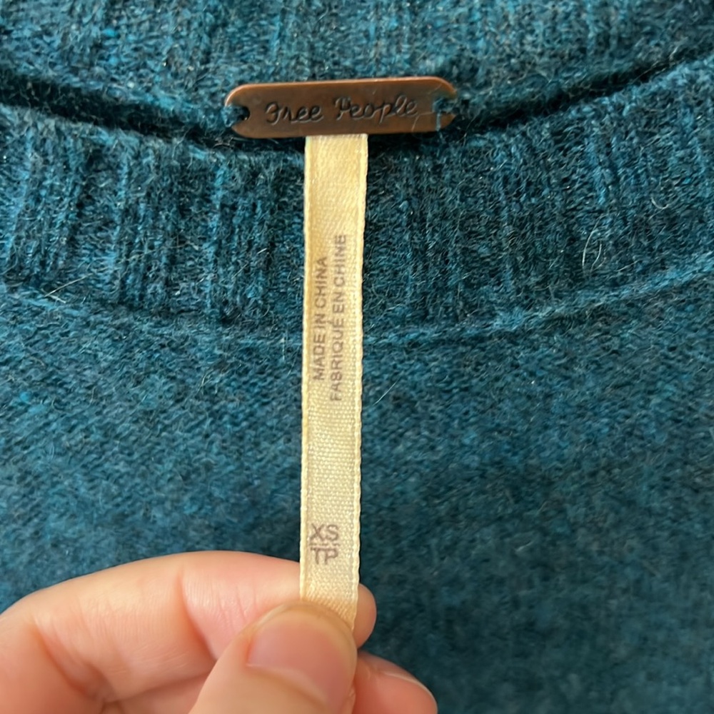 Free People Teal Sweater XS - Picture 5 of 5